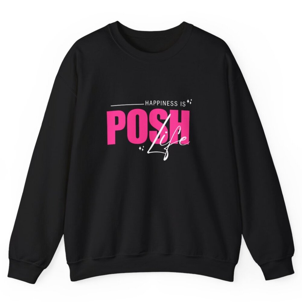 Happiness is Posh Life Unisex Heavy Blend™ Crewneck Sweatshirt - Picture 2 of 4